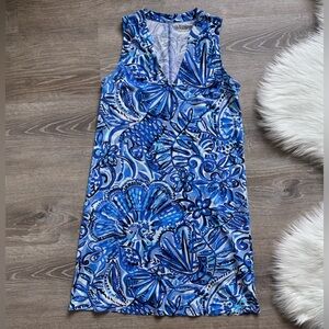 🩵 LILLY PULITZER Emile Dress in Zanzibar Blue Print Sleeveless Size S